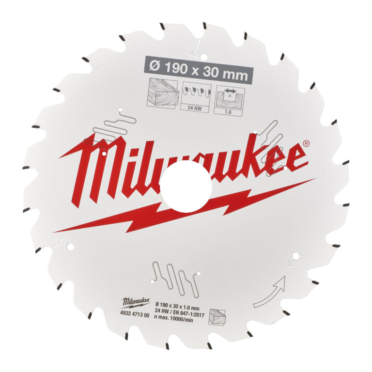 Pyörösahanterä Milwaukee 190x30x1,6x24