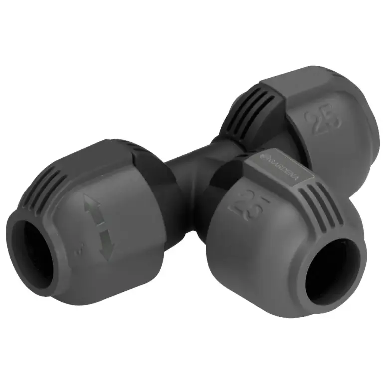 T-liitin Gardena pipeline 25 mm runkoputken haaroittamiseen