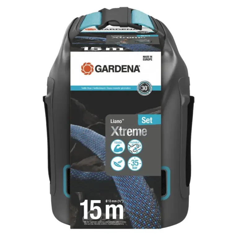 Puutarhaletku Gardena Liano™Xtreme 15 m Bag sarja säilytyslaukulla